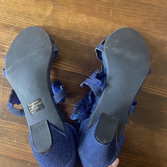 Womens Wedding Bridal Low Heel Glitter Rhinestone Dress Casual Sandal Shoes 11 - Picture 14 of 14